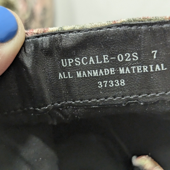 Bamboo velvet floral multi color ankle bootie boot size zip block heel size 7 - Picture 8 of 11